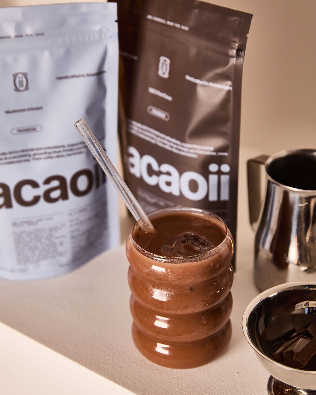 iced ceremonial grade cacao drink
