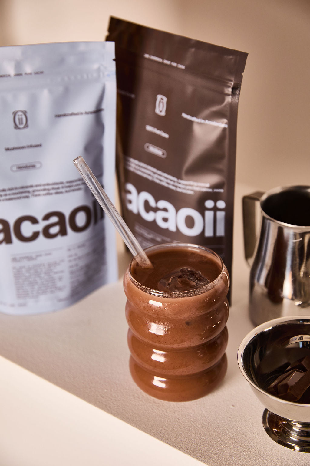 iced ceremonial grade cacao drink